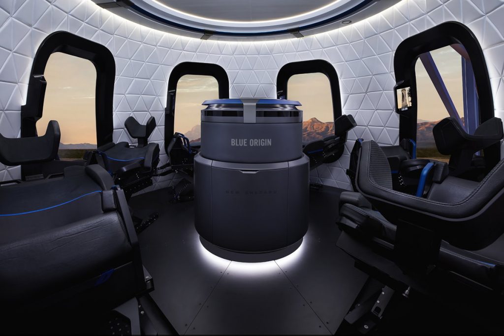 Blue Origin Space Tourism Capsule Interior med